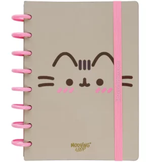 Cuaderno Inteligente, Tamaño A5, Sistema de Discos, Mooving Loop, Pusheen, con 80 Hojas Rayadas de 90 g/m²