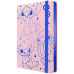 Cuaderno, Libreta, Tamaño A5, Empastado, Tapa Dura, Mooving Notes, Stitch, con 96 Hojas (80 Rayadas) de 90 g/m²
