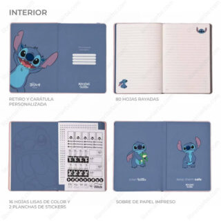 Cuaderno Tamano A5 Empastado Tapa Dura Mooving Notes Stitch Interior Librería IRBE Cochabamba Bolivia