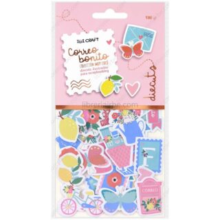 Diecuts Ilustrados, Decorativos, para Scrapbooking, IBI CRAFT Correo Bonito, Set de 33 Piezas