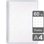 Cuaderno Infinito, Minimalista, Tamaño A4, Anillos de Metal, Tapa Flexible Transparente, Punteadas