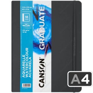 Cuaderno de Dibujo, para Acuarelas, CANSON GRADUATE, con 28 Hojas de 250 g-m², Tamaño Carta