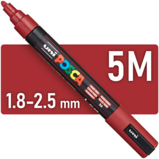 Marcador uni-POSCA PC-5M, Punta Media (1.8-2.5 mm) - Rojo Rubí