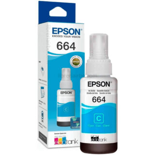 Tinta Original para Impresora EPSON 664 ecotank, Botella de 70 ml - Cian