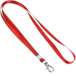Cinta, Cordón, Cuerda, Colgante para Porta Credenciales, Gafetes, con Gancho de Metal - Rojo