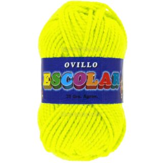 Lana Escolar, Gruesa, Ovillo de 35 gramos - Amarillo Fluorescente