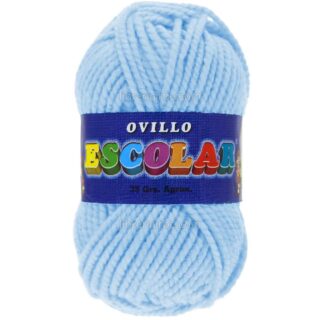 Lana Escolar, Gruesa, Ovillo de 35 gramos - Celeste Pastel