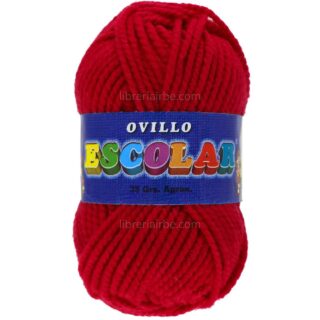 Lana Escolar, Gruesa, Ovillo de 35 gramos - Rojo