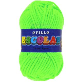 Lana Escolar, Gruesa, Ovillo de 35 gramos - Verde Fluorescente