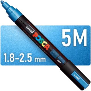 Marcador uni-POSCA PC-5M, Punta Media (1.8-2.5 mm) - Azul Metálico