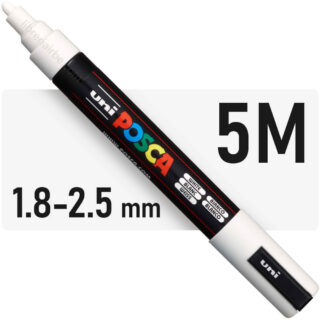 Marcador uni-POSCA PC-5M, Punta Media (1.8-2.5 mm) - Blanco