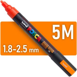 Marcador uni-POSCA PC-5M, Punta Media (1.8-2.5 mm) - Naranja Fluorescente