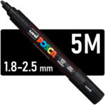 Marcador uni-POSCA PC-5M, Punta Media (1.8-2.5 mm) - Negro
