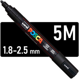 Marcador uni-POSCA PC-5M, Punta Media (1.8-2.5 mm) - Negro