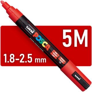 Marcador uni-POSCA PC-5M, Punta Media (1.8-2.5 mm) - Rojo