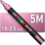 Marcador uni-POSCA PC-5M, Punta Media (1.8-2.5 mm) - Rosa Metálico