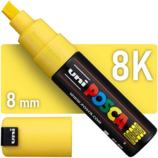 Marcador uni-POSCA PC-8K, Punta Ancha Biselada (8 mm) - Amarillo