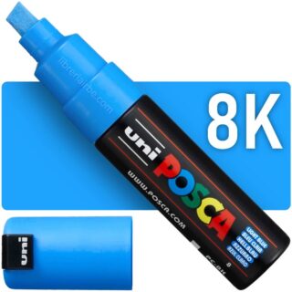 Marcador uni-POSCA PC-8K, Punta Ancha Biselada (8 mm) - Azul Claro