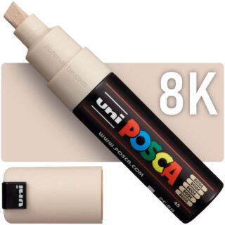 Marcador uni-POSCA PC-8K, Punta Ancha Biselada (8 mm) - Beige