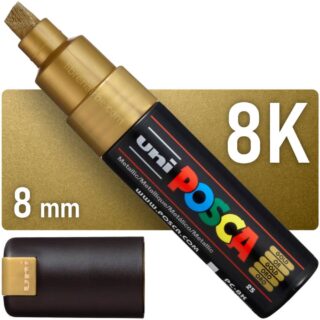 Marcador uni-POSCA PC-8K, Punta Ancha Biselada (8 mm) - Dorado Metálico