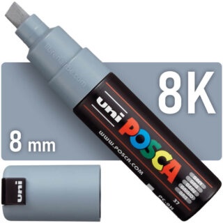 Marcador uni-POSCA PC-8K, Punta Ancha Biselada (8 mm) - Gris