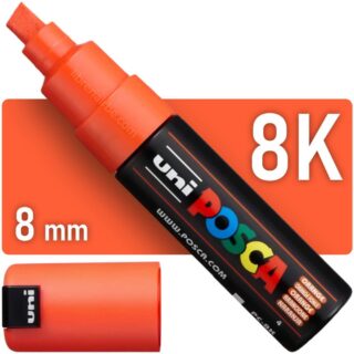 Marcador uni-POSCA PC-8K, Punta Ancha Biselada (8 mm) - Naranja
