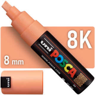 Marcador uni-POSCA PC-8K, Punta Ancha Biselada (8 mm) - Naranja Pálido