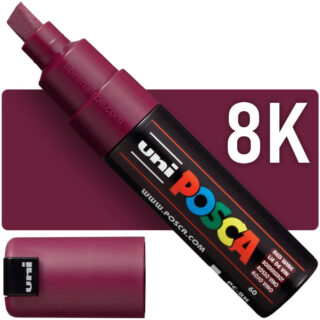 Marcador uni-POSCA PC-8K, Punta Ancha Biselada (8 mm) - Rojo Vino