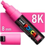 Marcador uni-POSCA PC-8K, Punta Ancha Biselada (8 mm) - Rosa