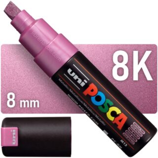 Marcador uni-POSCA PC-8K, Punta Ancha Biselada (8 mm) - Rosa Metálico
