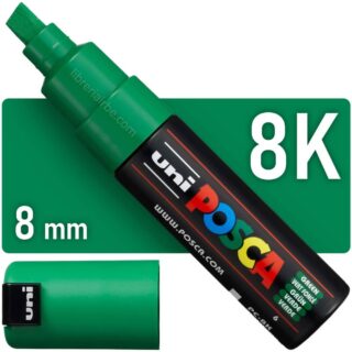 Marcador uni-POSCA PC-8K, Punta Ancha Biselada (8 mm) - Verde