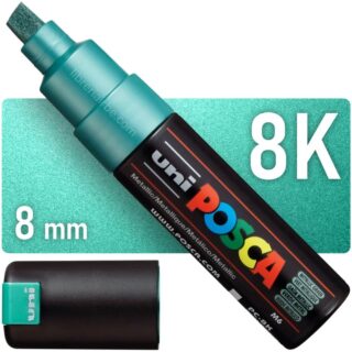 Marcador uni-POSCA PC-8K, Punta Ancha Biselada (8 mm) - Verde Metálico