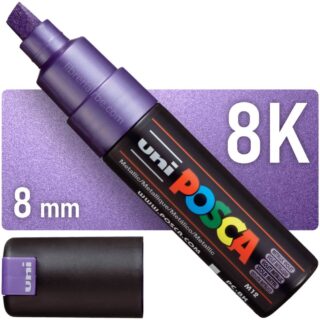 Marcador uni-POSCA PC-8K, Punta Ancha Biselada (8 mm) - Violeta Metálico
