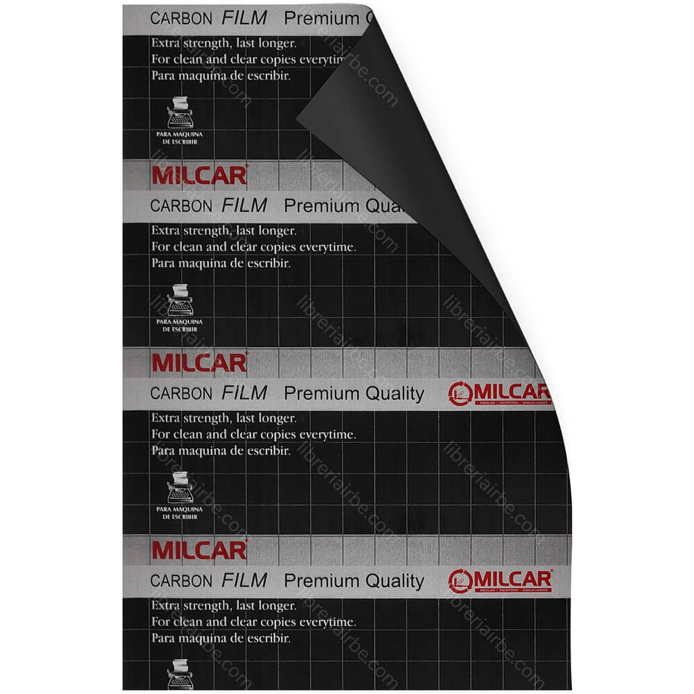Papel Carbónico, Tamaño Oficio, Plastificado, MILCAR - Negro