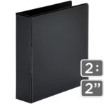 Carpeta con Visor, 2 Anillas Tipo D, Bellart, Tamaño A4 - Carta, Negro, Ancho 2 Pulgadas