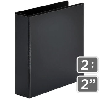 Carpeta con Visor, 2 Anillas Tipo D, Bellart, Tamaño A4 - Carta, Negro, Ancho 2 Pulgadas