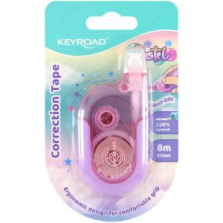 Corrector en Cinta de 5 mm x 8 metros, KEYROAD Pastel - Rosa