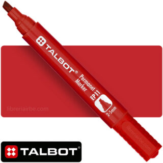 Marcador Permanente, Punta Biselada de 2-5 mm, TALBOT EP11 - Rojo