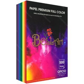 Papel Bond de Colores, Tamaño Oficio, 75 - 80 g-m². Bellart, Paquete de 500 Hojas