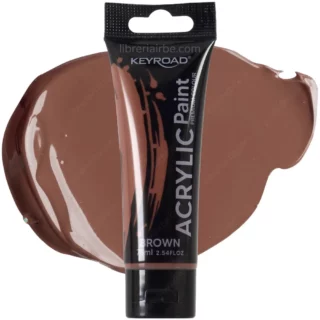 Pintura Acrílica KEYROAD Acrylic Paint, Premium Colour, Tubo de 75 ml, Café