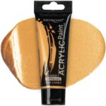 Pintura Acrílica KEYROAD Acrylic Paint, Premium Colour, Tubo de 75 ml - Dorado Metálico