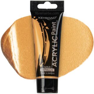 Pintura Acrílica KEYROAD Acrylic Paint, Premium Colour, Tubo de 75 ml - Dorado Metálico