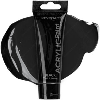 Pintura Acrílica KEYROAD Acrylic Paint, Premium Colour, Tubo de 75 ml - Negro