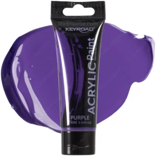 Pintura Acrílica KEYROAD Acrylic Paint, Premium Colour, Tubo de 75 ml, Púrpura