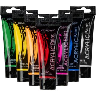 Pintura Acrílica KEYROAD Acrylic Paint, Premium Colour, Tubos de 75 ml (18 Colores)