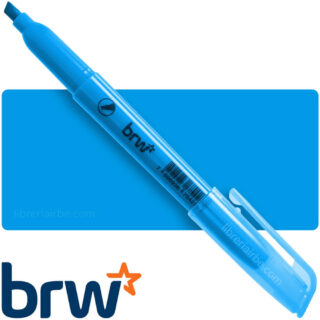 Resaltador, Punta Biselada, Fluorescente, BRW - Celeste