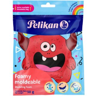 Foamy Moldeable, Plastilina, Masa de Goma EVA, Pelikan, Bolsa de 50 gramos, Rojo