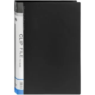 Folder de Plástico, Carpeta, Archivador, con Fastener Tipo Gusanillo, MaxOffice, Tamaño Oficio, Negr