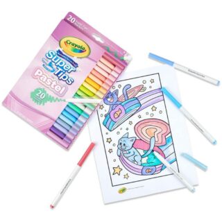Marcadores Crayola Super Tips Lavables Punta Conica Caja de 20 Colores Pastel Uso Librería IRBE Cochabamba Bolivia