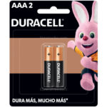Pilas Duracell Alcalinas, Tamaño AAA, Paquete de 2 Piezas